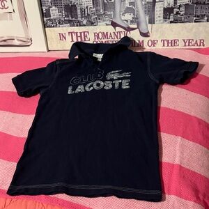 Lacoste Kids Navy Polo with 'Club Lacoste' Logo
